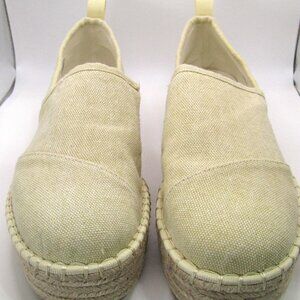 TOMS Women's Wren Espadrille Platform Slip On Shoes Natural Tan Size:6.5 1000177